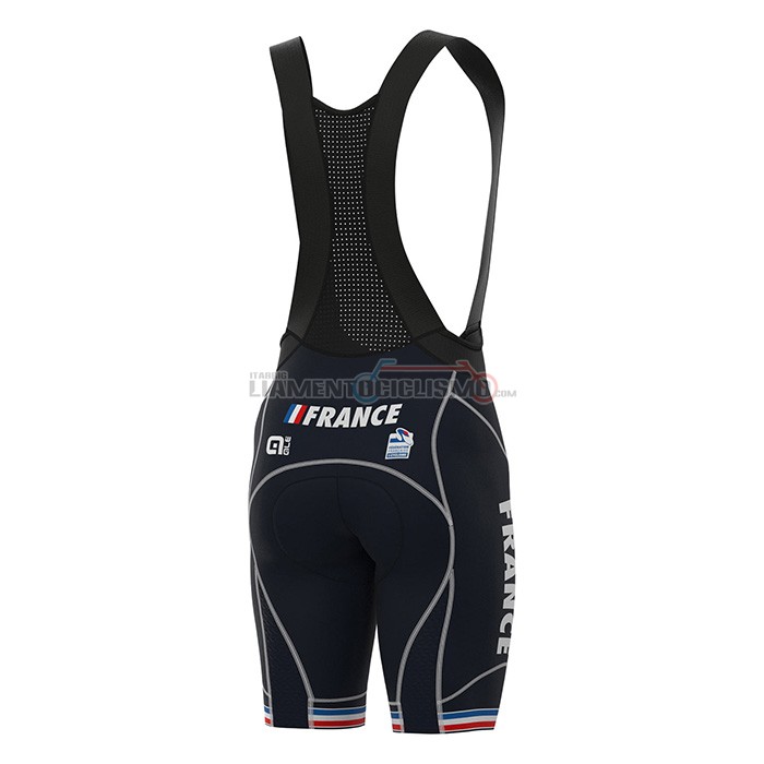 Abbigliamento Ciclismo Francia Manica Corta 2022 Scuro Blu